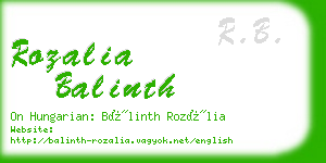 rozalia balinth business card